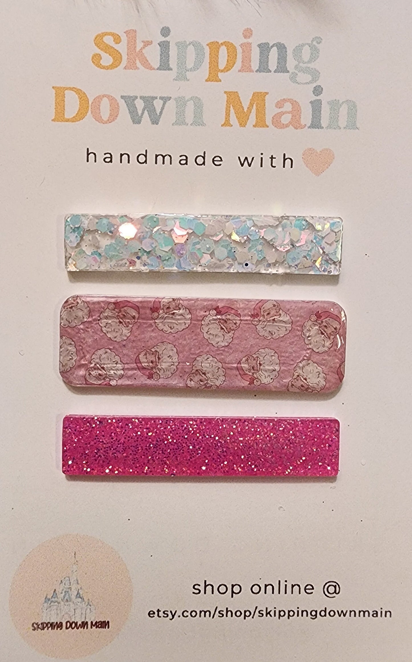 Pink Christmas Clip Set