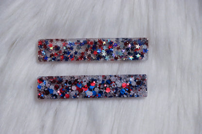 Sparkle Patriotic Clips (Set or Individual)