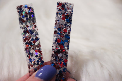 Sparkle Patriotic Clips (Set or Individual)